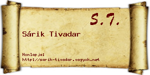 Sárik Tivadar névjegykártya