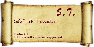 Sárik Tivadar névjegykártya