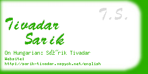 tivadar sarik business card